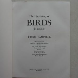 The Dictionary of Birds in colour by Bruce Campbell - 1974